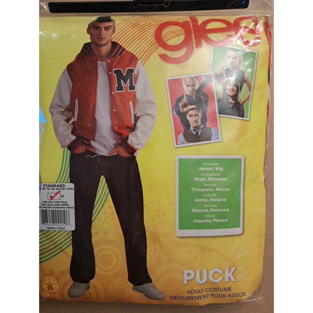Rubies Glee Puck Adult Costume Varsity Jacket and Wig Set 880221 Standard Size